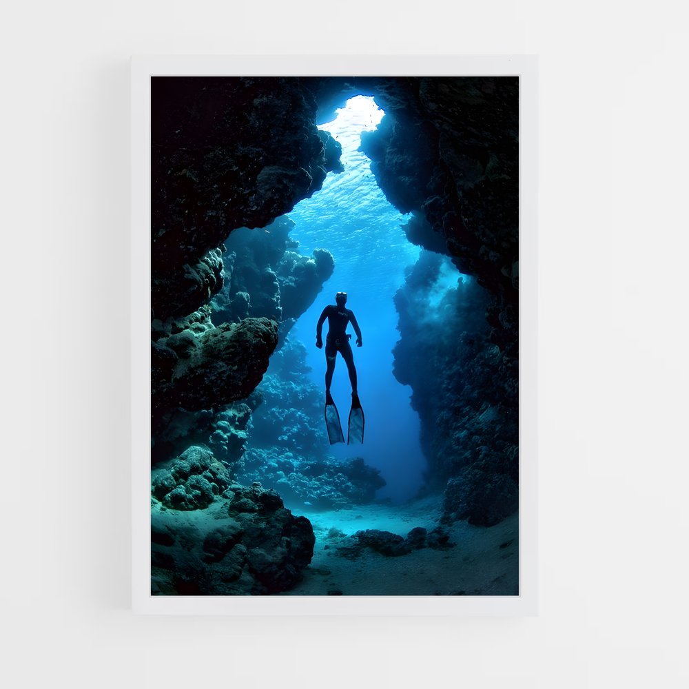 Poster Exploration Souterraine – affiche Plongeon depuis une plateforme (vue 3)